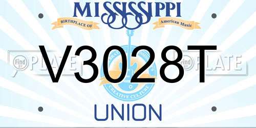 V3028T Mississippi License Plate