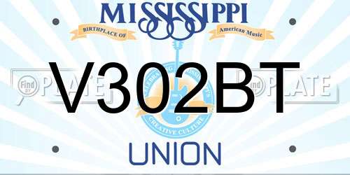 V302BT Mississippi License Plate