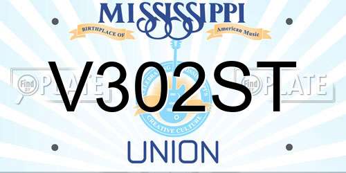 V302ST Mississippi License Plate