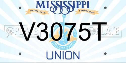 V3075T Mississippi License Plate