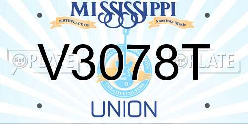 V3078T Mississippi License Plate