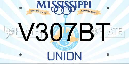 V307BT Mississippi License Plate