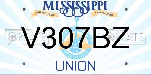 V307BZ Mississippi License Plate