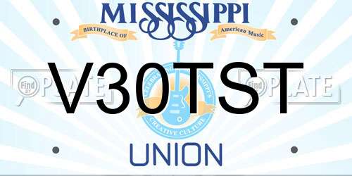 V30TST Mississippi License Plate