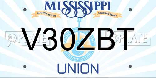 V30ZBT Mississippi License Plate