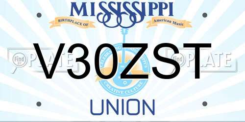 V30ZST Mississippi License Plate