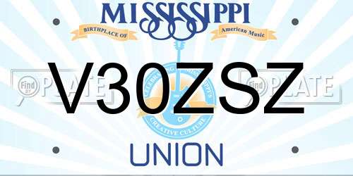 V30ZSZ Mississippi License Plate
