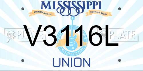 V3116L Mississippi License Plate