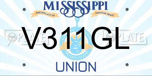 V311GL Mississippi License Plate
