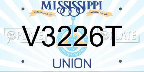 V3226T Mississippi License Plate