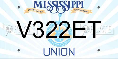 V322ET Mississippi License Plate
