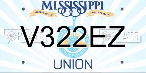 V322EZ Mississippi License Plate