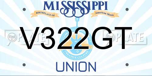 V322GT Mississippi License Plate