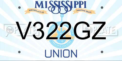 V322GZ Mississippi License Plate