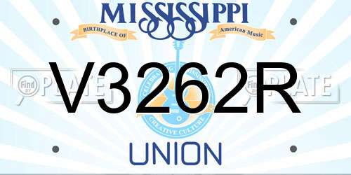 V3262R Mississippi License Plate