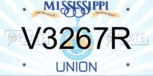 V3267R Mississippi License Plate