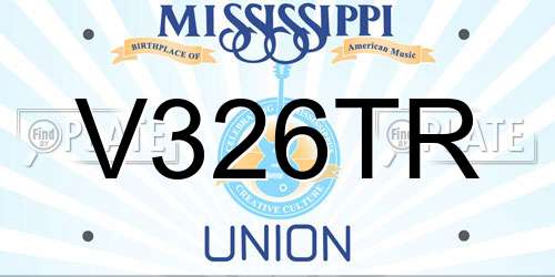 V326TR Mississippi License Plate