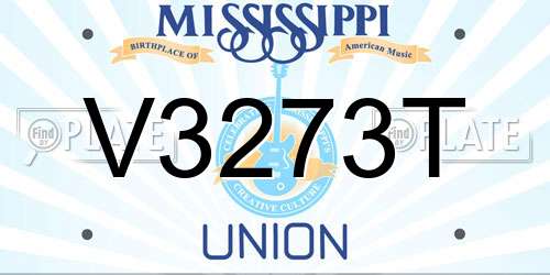 V3273T Mississippi License Plate