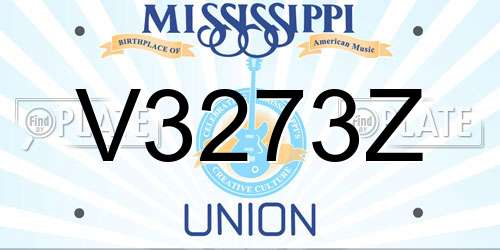 V3273Z Mississippi License Plate