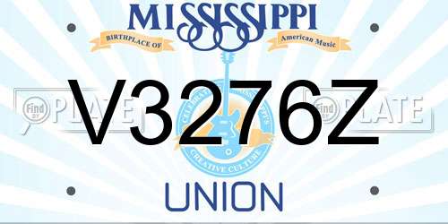 V3276Z Mississippi License Plate