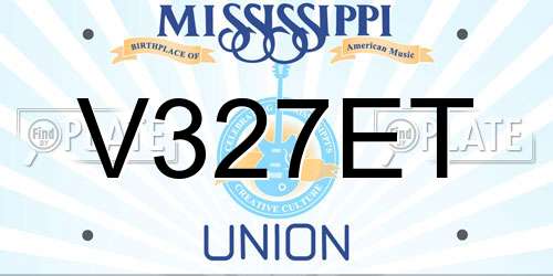 V327ET Mississippi License Plate