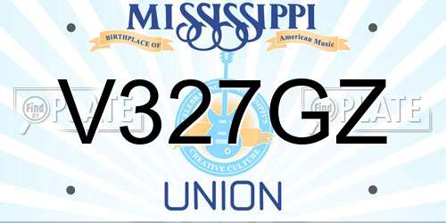 V327GZ Mississippi License Plate