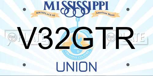 V32GTR Mississippi License Plate