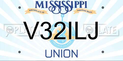 V32ILJ Mississippi License Plate