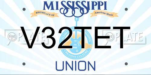 V32TET Mississippi License Plate