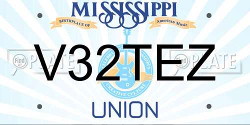 V32TEZ Mississippi License Plate