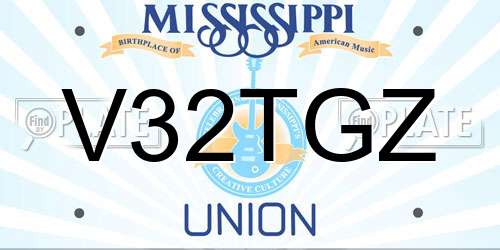 V32TGZ Mississippi License Plate