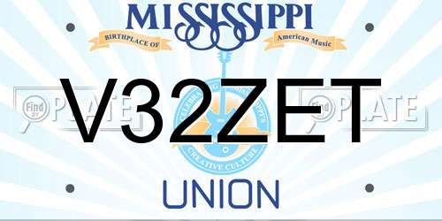 V32ZET Mississippi License Plate