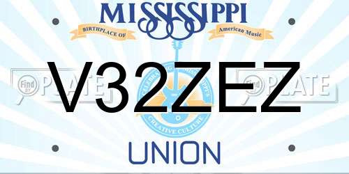V32ZEZ Mississippi License Plate