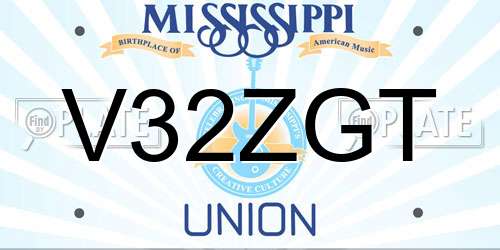 V32ZGT Mississippi License Plate