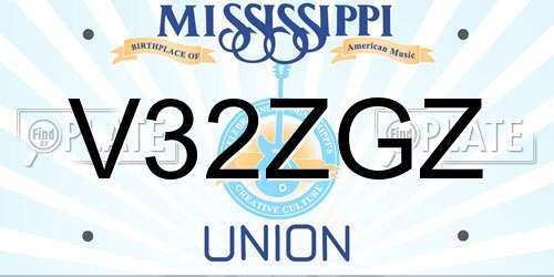 V32ZGZ Mississippi License Plate