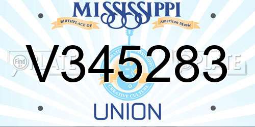 V345283 Mississippi License Plate