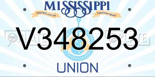 V348253 Mississippi License Plate