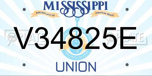 V34825E Mississippi License Plate