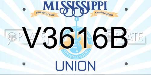 V3616B Mississippi License Plate