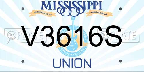 V3616S Mississippi License Plate