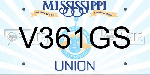 V361GS Mississippi License Plate