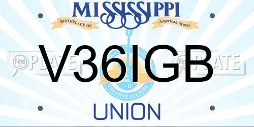 V36IGB Mississippi License Plate