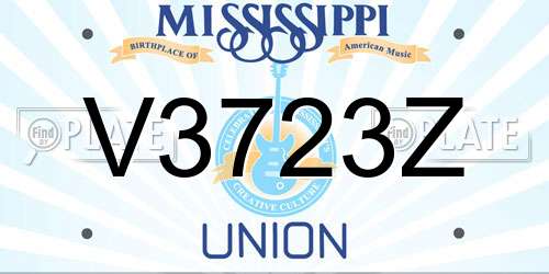 V3723Z Mississippi License Plate