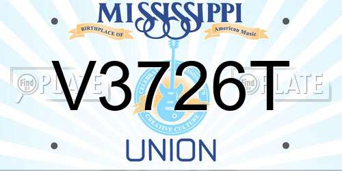 V3726T Mississippi License Plate