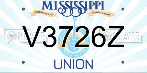 V3726Z Mississippi License Plate