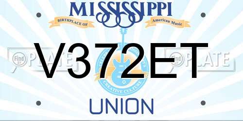 V372ET Mississippi License Plate
