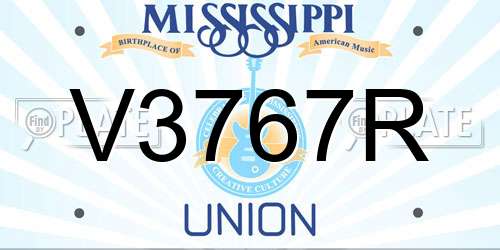 V3767R Mississippi License Plate
