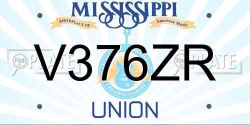 V376ZR Mississippi License Plate