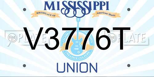 V3776T Mississippi License Plate