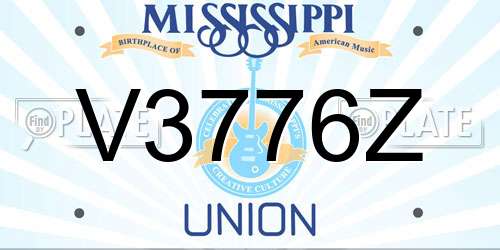 V3776Z Mississippi License Plate